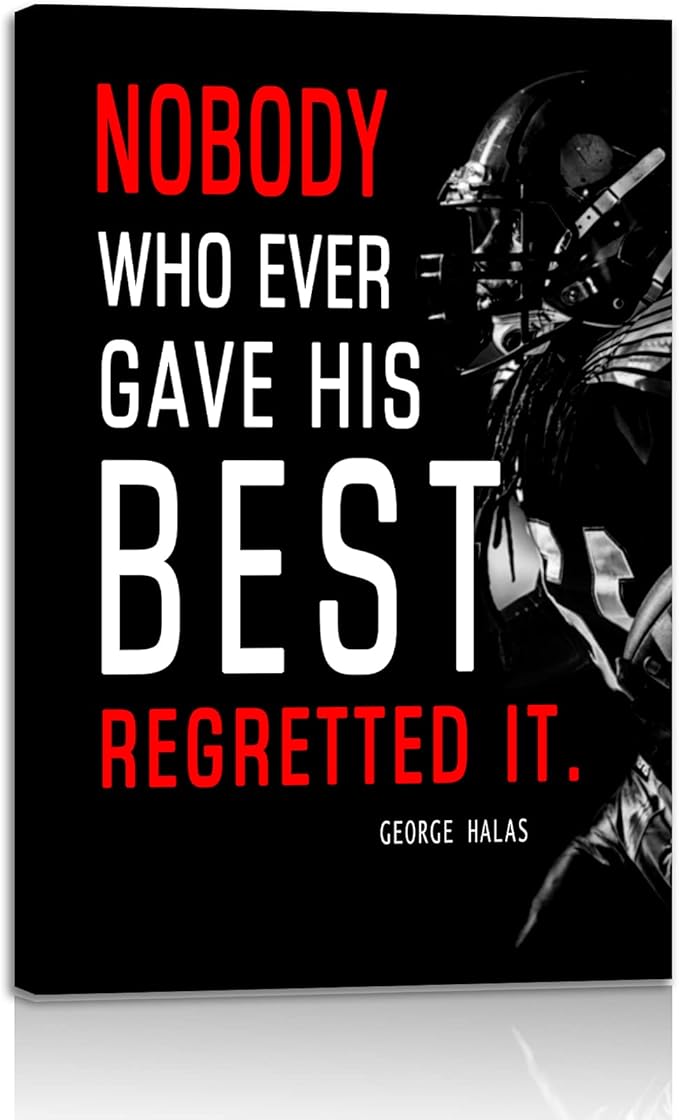Football League Sports Decor • Superstar Quote Inspirational Poster Canvas Wall Art • Success • Motivational Artwork Modern Home Decor For Home,Office,Gym,Classroom Wall Decor Framed Ready to Hang
