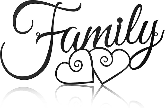 Ferraycle Metal Family Wall Decor Art Rustic Hanging Decoration Sign Family Signs Home Wall Decor for Living Room Bedroom Dining Room Kitchen(Black)