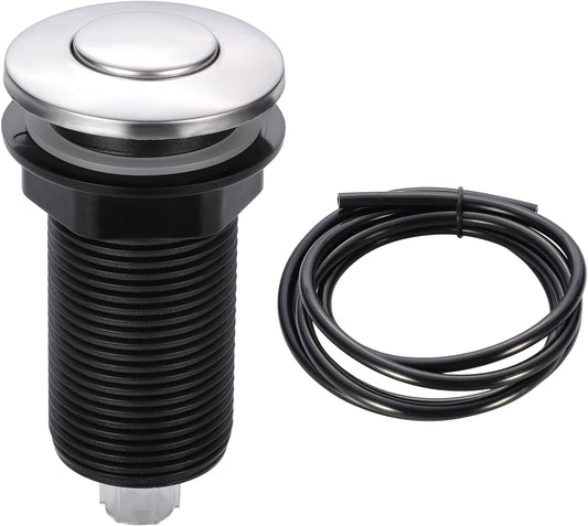 RQYEKDO Garbage Disposal Air Switch Kitchen Sink Top Long Stainless Steel Polished Nickel Long 2.5" for Food and Waste Disposal On/Off Air Button Parts Polished