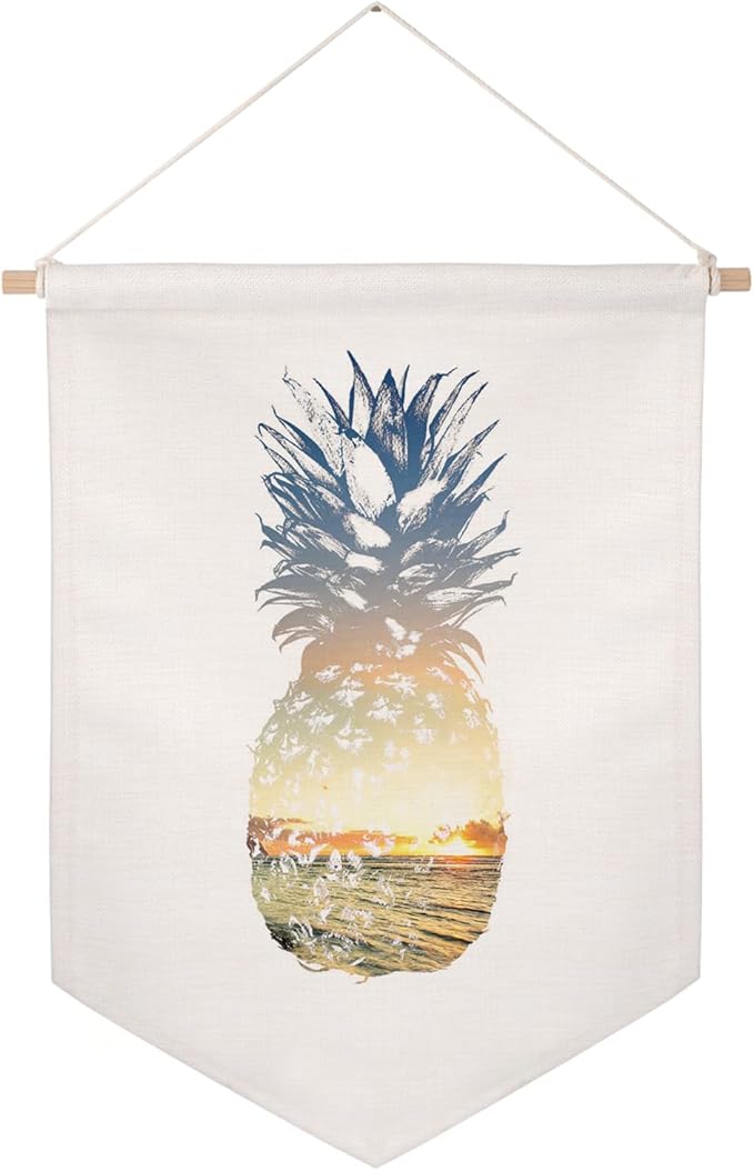 Pineapple Pennant Flag, Pineapple Decor, Pineapple Art, Beach Decor, Summer Decor, Pineapple Hanging Canvas Banner, Bedroom Wall Hanging Banners, Sister Gift, Best Friend Art Gift, for Her