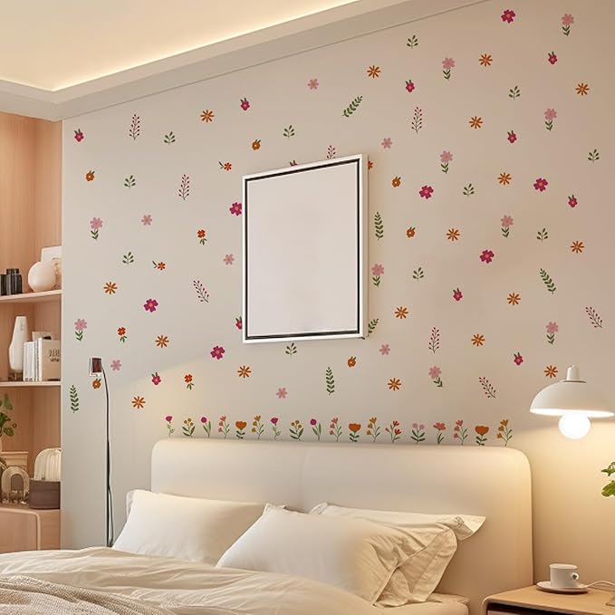 QUCHENG Boho Wall Stickers Girls Bedroom Removable Wall Decals Nursery Kids Room Decor Vinyl Murals DIY Cute Decorations 6 Sheets