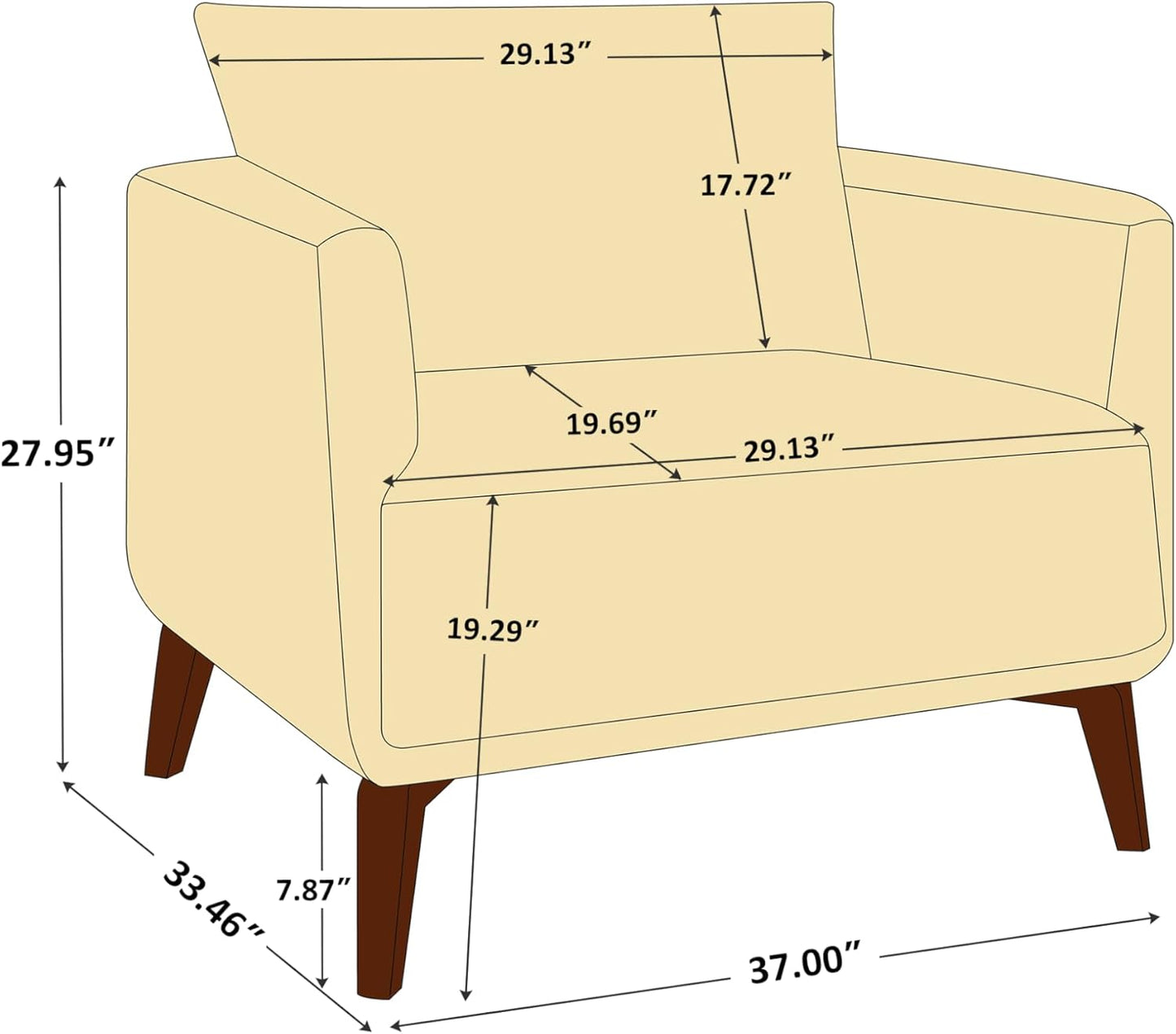 Oversized Accent Chair Modern Boucle Armchair for Living Room- 37" Wide Accent Chair with Solid Wood Legs, Camel Upholstered Lounge Chair for Bedroom & Office, Cozy Reading Chair (Easy Assembly)