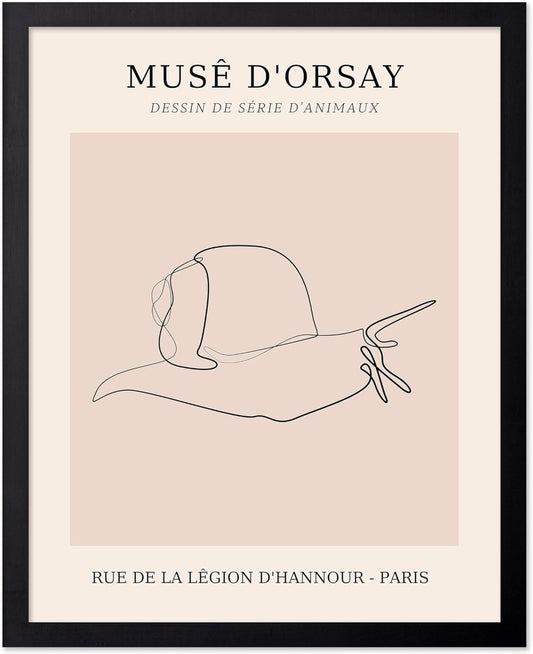 Poster Master Vintage Poster - Retro One Line Snail Drawing Print - Snail Line Art - Minimal Gift for Men, Women, Animal Lover - Abstract Wall Decor for Home, Office, 24x32 Unframed Wall Art