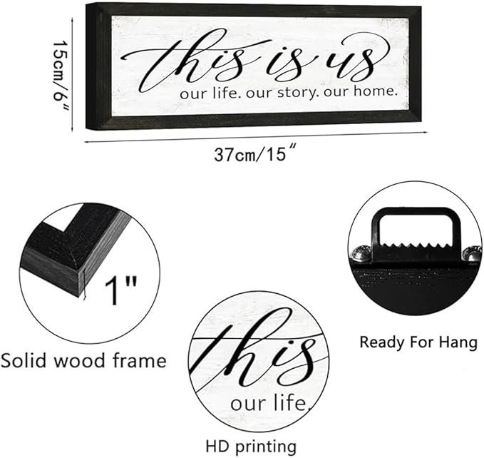 This Is Us Wall Decor: Decorations For Family Photo Wall - Rustic RV/Home Decor Signs - Family Wall Decor For Living Room Bedroom