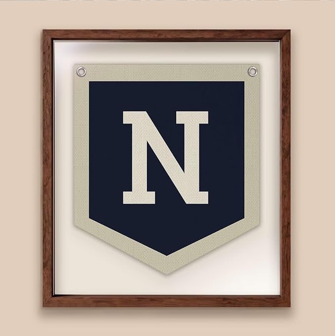 Lacama Toddler Boys Room Decor Name Pennant Flag Personalized Baby Gifts,Vintage Sports Baby Boy Nursery Wall Art,Name Sign for Toddler Bedroom Playroom Kidsroom,Baby Boy Gifts,Letter N 12x14 in SJQ