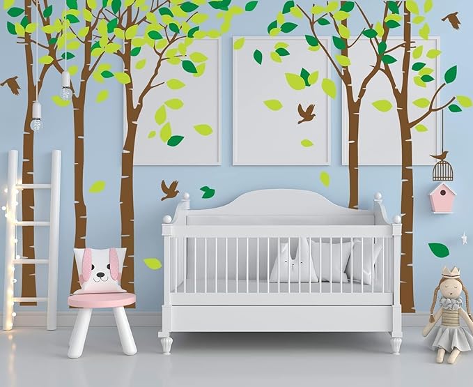 Giant Jungle Tree Wall Decal Tree Wall Sticker Removable Vinyl Sticker Mural Art Room Nursery Bedroom Living Room Decoration (103.9x70.9)