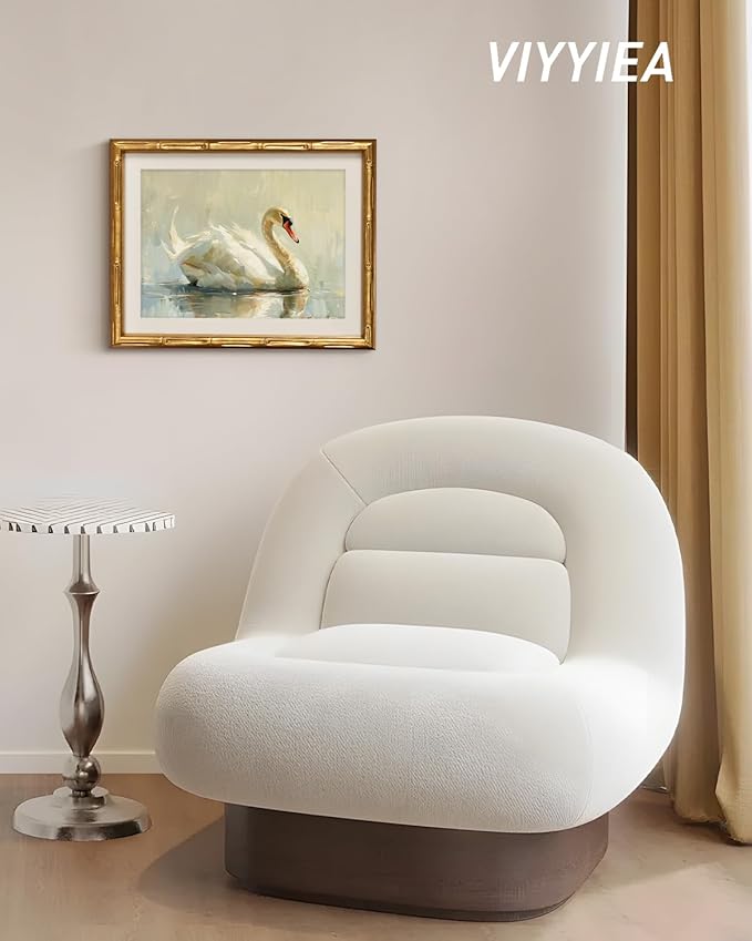 VIYYIEA Bamboo Detail Design Gold Framed Wall Art, Swan Canvas Prints, Vintage Framed Wall Decor, Picture Print Painting for Home Decor, 11 x 14 Inch