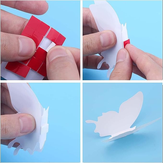 24pcs White 3D Butterfly Removable Mural Stickers Wall Stickers Decal for Home and Girls Room Decoration