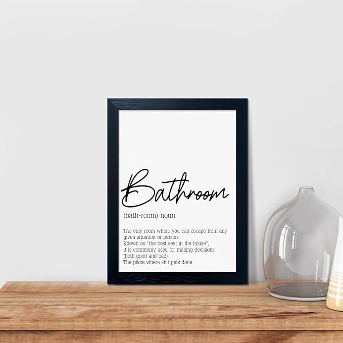 Boswaydeco Bathroom Pictures Wall Decor Black and White Bathroom Rules Wall Art Modern Toliet Decor Canvas Artwork for Guest Washroom