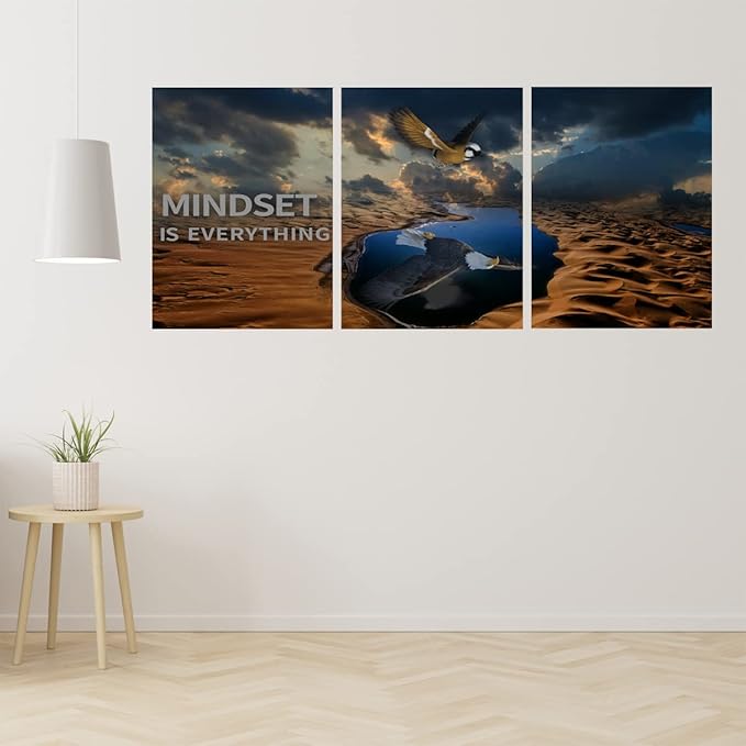 3 Panels Inspirational Canvas Poster Motivational Wall Art Inspirational Wall Art Entrepreneur Quotes Artwork Painting Picture for Framed Home Decoration Living Room office bedroom 60" W x 28" H