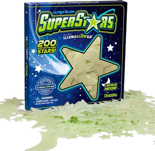 Glow in The Dark Stars - Includes Installation Material and Star map, 200 Glowstars, Only Glow Stars Powered by Our Trademarked Illumaglow2.0