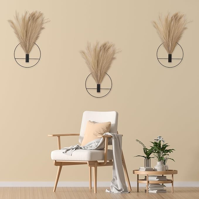 3 Pcs Wall Plants Artificial Decor,Boho Wall Decor,Home Office Living Room Wall Decor