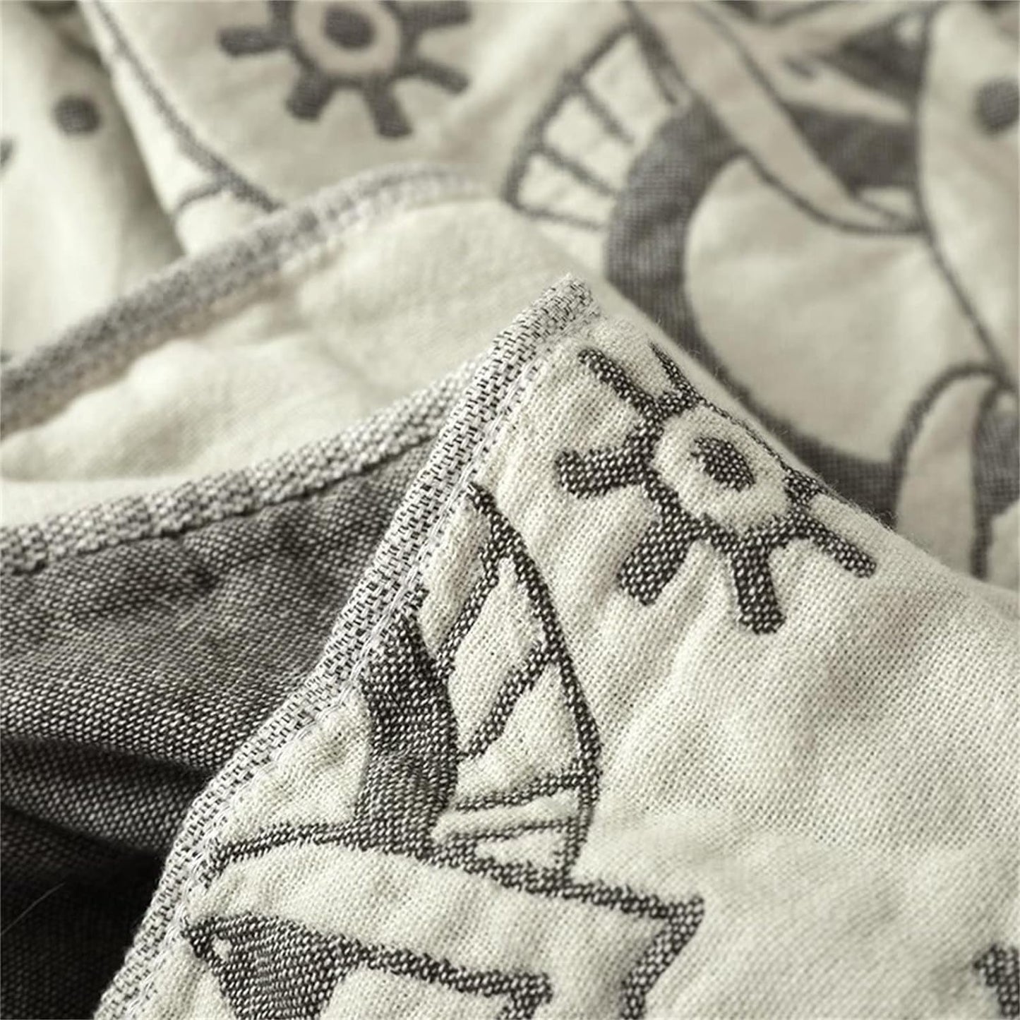 MSGKV Boho Throw Blanket for Couch Sofa Bed, 100% Cotton Blankets 80''x 90'' Woven Blankets Boho Quilt, Versatile KnitWoven Blanket, Super Soft Decorative Blanket for Chair Sofa and Living Room