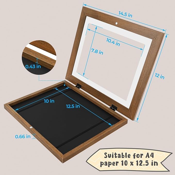 Golden State Art, 10x12.5 Kids Art Frames, Front-Opening Picture Frame Great for Kids Drawings, Artworks, Children Art Projects, Schoolwork, Home or Office (Ecru Set of 2)