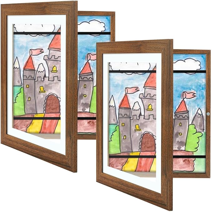 Golden State Art, 10x12.5 Kids Art Frames, Front-Opening Picture Frame Great for Kids Drawings, Artworks, Children Art Projects, Schoolwork, Home or Office (Ecru Set of 2)