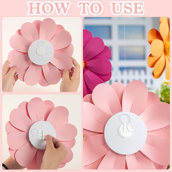 SUNBEAUTY Daisy Paper Flowers Party Decorations, Party Flower Decorations, Orange Yellow Flowers Wall Hanging, 1st Birthday Bridal Baby Shower Wedding Classroom Tea Party Daisy Décor