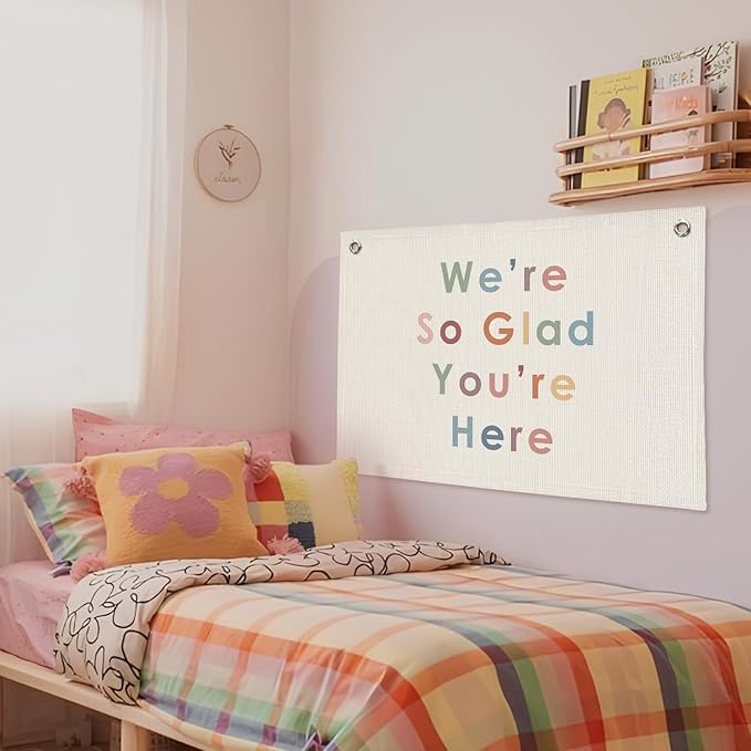 Boho Classroom Decor for Teacher, Cute Neutral Inspirational Classroom Must Haves Wall Decor, Welcome Sign Back To School Linen Canvas Banner