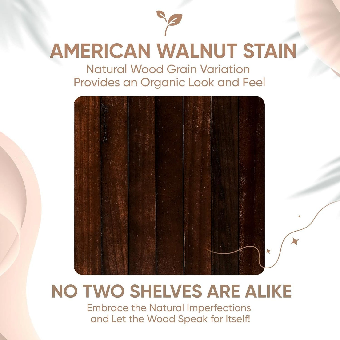 Homeforia 24inch Walnut Floating Shelves for Wall, High End Solid Real Wood 24in Floating Shelf for Bathroom, Dark Brown 24 inch Long Floating Shelves, Heavy Duty Bracket, 24 X 6.5 X 1.75 in, Set of 3