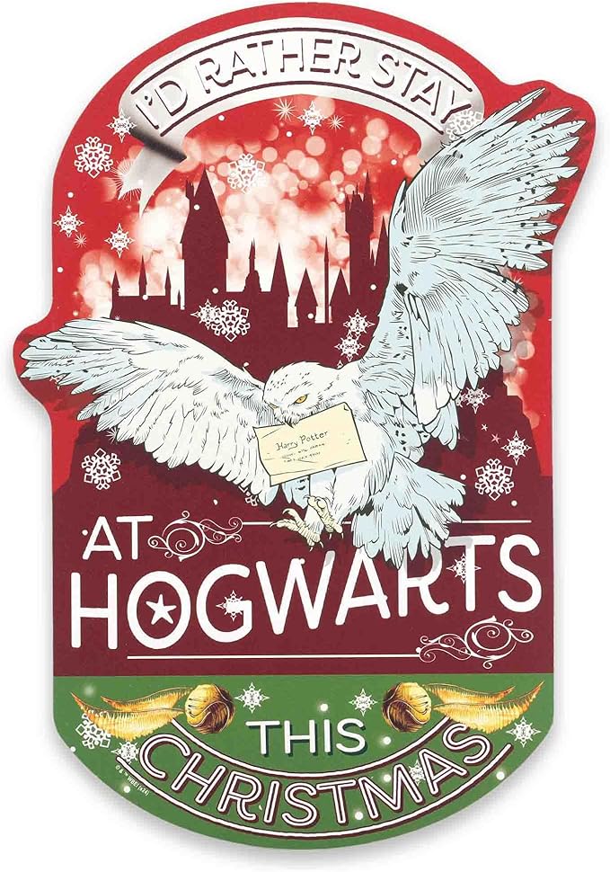 Harry Potter Stay at Hogwarts This Christmas Wood Wall Decor - Fun Harry Potter Christmas Decor for Home