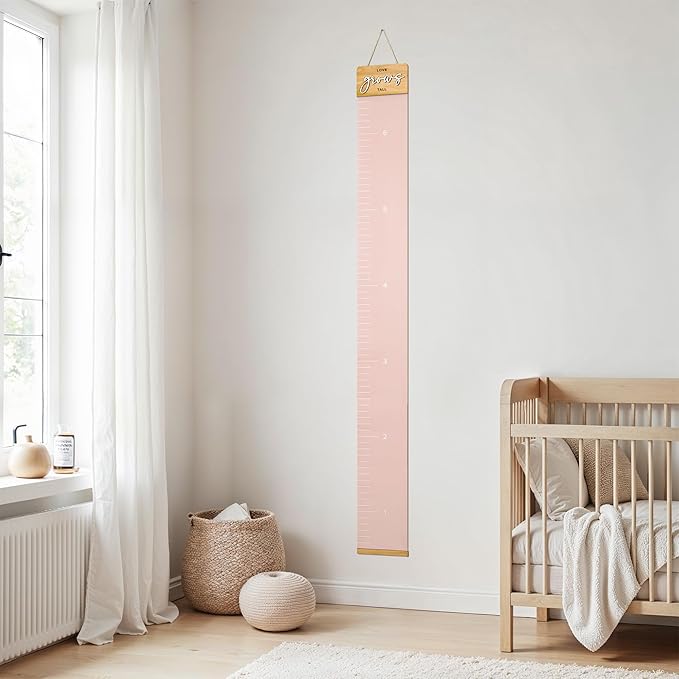 Beautiful Growth Chart for Wall - Cute Height Chart to Easily Track Your Kids' Growth and Milestones - Essential Baby and Toddler Playroom Decor That is Great for Gifting and Creates Lasting Memories