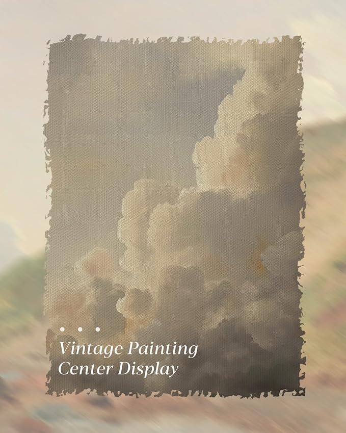 HUARCEY Gold Framed Canvas Wall Art, Cloud Picture Decor, Bedroom Living Room Sky Landscape Nature Decor, Rustic Vintage Neutral Canvas Paintings, 8x10inch
