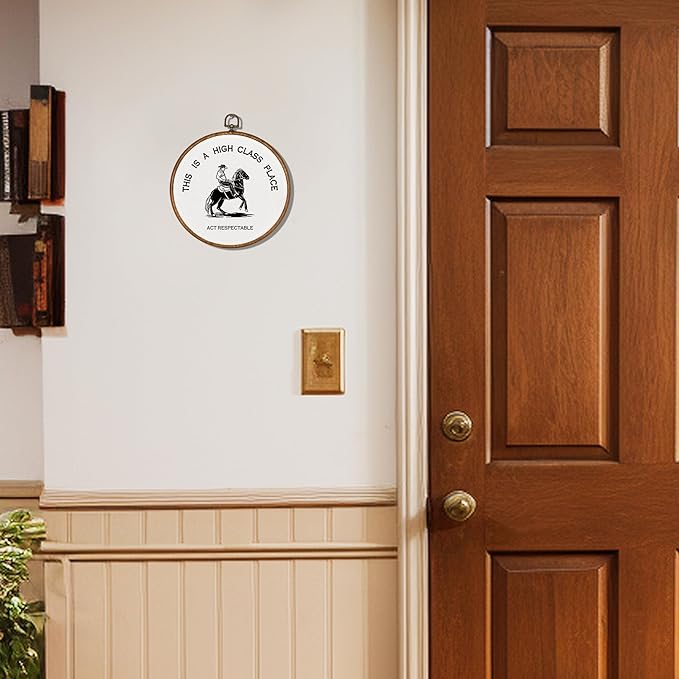 KSDUT Western Cowboy Wall Art Decor - Preppy Trendy Southwestern Wall Art Canvas Frame Hanging Prints, Foyer Entryway Modern Round Wall Decor for Home Dorm Decorations 10"x10"