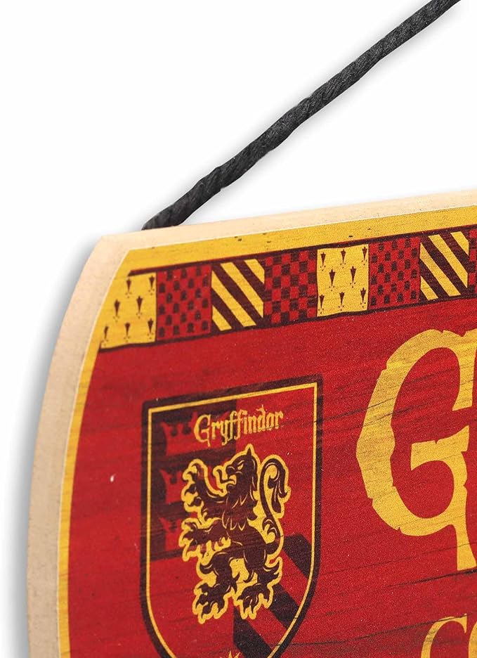 Harry Potter Gryffindor Common Room Hanging Wood Wall Decor - Fun Gryffindor Sign for Teen Bedroom or Movie Room