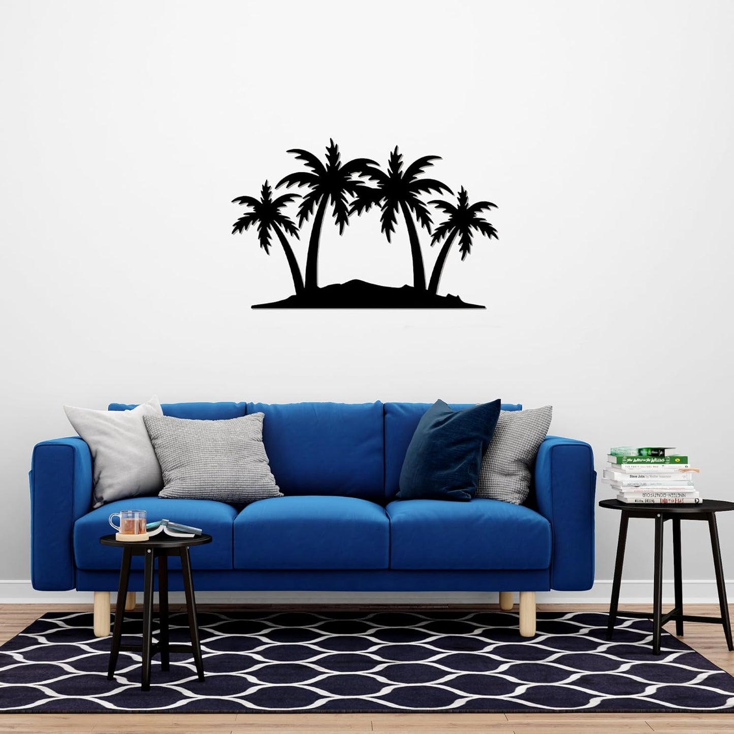 METALPLEX Palm Tree Metal Wall Art - Durable And Rust-free Indoor & Outdoor Aluminum Composite Wall Decor - Home Decor Wall Art For Living Room And Bedroom Decorations - White (35"x 23")
