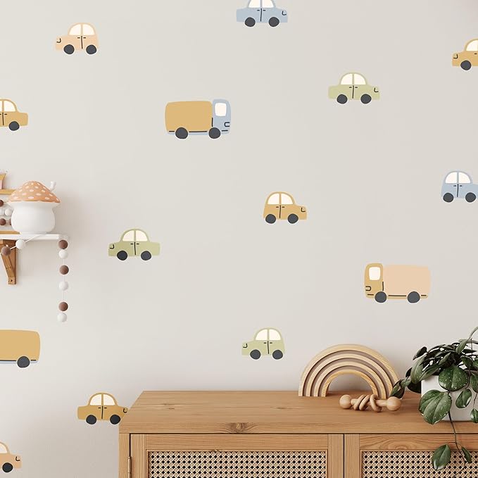 Toycars - Easy-to-Apply & Removable Wall Stickers: Transform Your Toddlers Bedroom with Durable, Vibrant Peel-and-Stick Wall Decor – Stickers for Kids