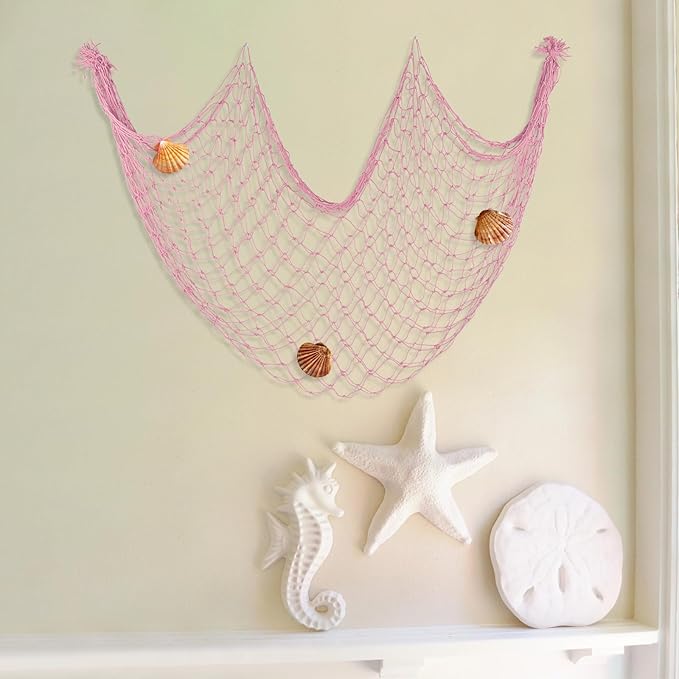2 Pack Fish Net Decorations for Party
