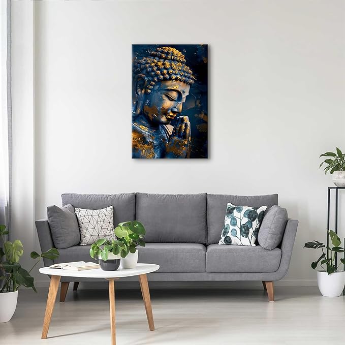 Zen Art Wall Decor Buddha Canvas Painting for Living Room Abstract Buddhist Wall Art Buddha Statue Prints Pictures Meditation Spiritual Poster Religious Artwork Bedroom Yoga Bathroom Decoration 24x36"