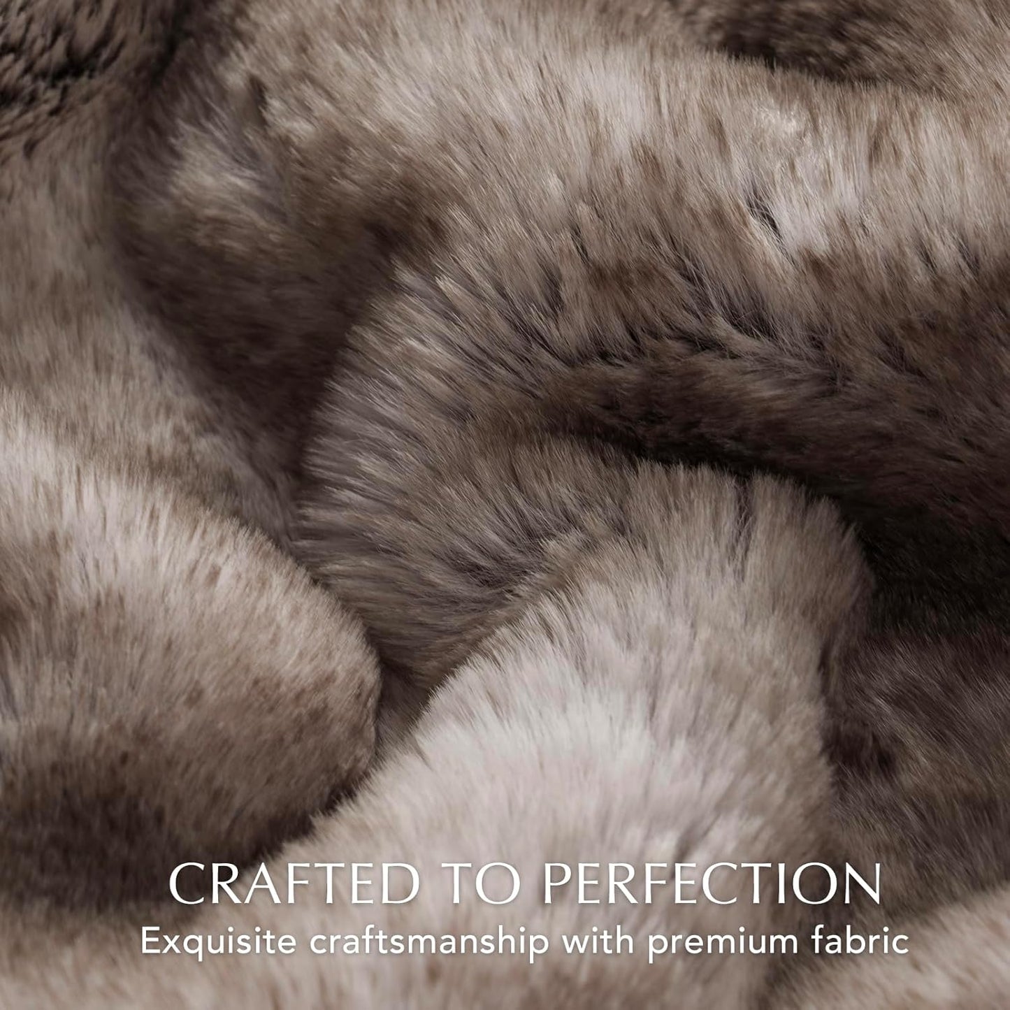 Ultra Soft Luxury Fluffy Mink Faux Fur Throw Blanket, Thick Warm Fall Winter Blankets for Bed, Couch, Cozy Plush Reversible Blanket for Chair, Sofa (Ombré Hazel Brown, 50"x60")