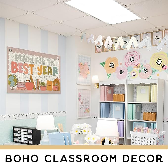 Boho Classroom Decor, Inspirational Teacher Back To School Banner Wall Hanging Flag for Elementary Middle School Kindergarten Perschool Classroom Must Haves 20x30