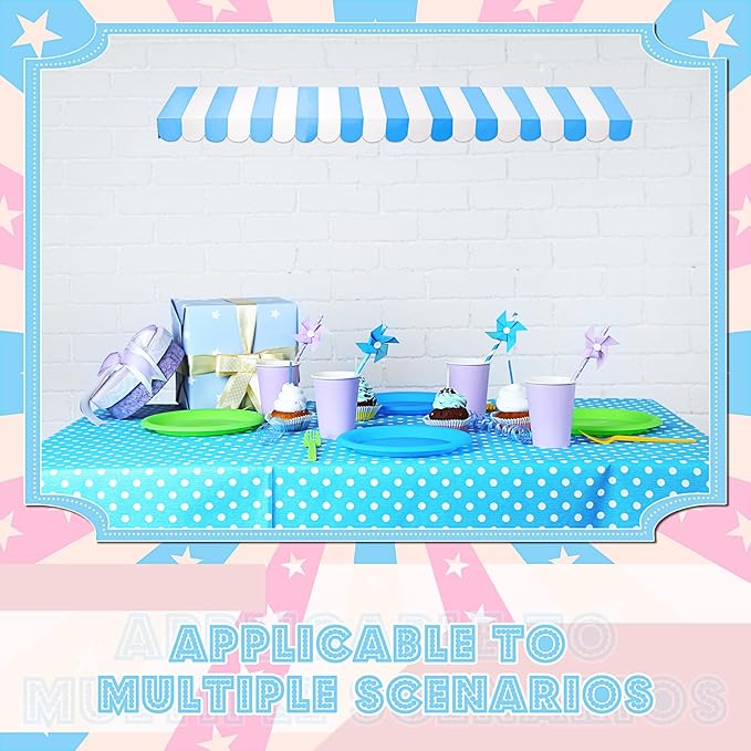 Boao 4 Pack Blue and White Awning Decoration 3D Stripe Cardboard Awning Carnival Wall Decor Circus Party Favors for Lemonade Stand Bakery Ice Cream Truck Bulletin Board Decor