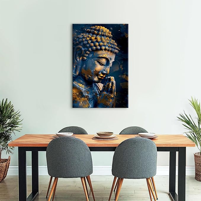 Zen Art Wall Decor Buddha Canvas Painting for Living Room Abstract Buddhist Wall Art Buddha Statue Prints Pictures Meditation Spiritual Poster Religious Artwork Bedroom Yoga Bathroom Decoration 24x36"