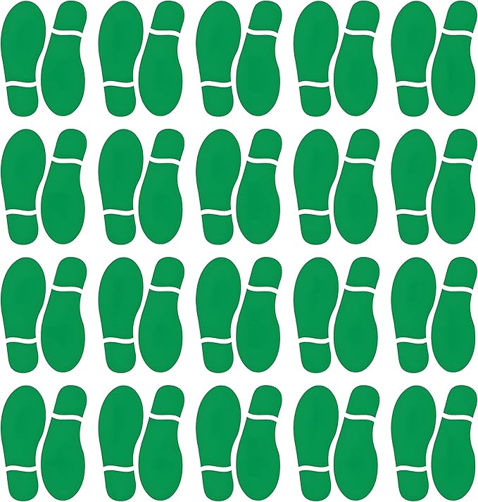 Finduat 20 Pairs 40 Prints Green Kids Size Shoes Footprint Stickers Decals, Floor Wall Stairs to Guide Directions for School, Dance Studio, Floor Stickers St. Patrick's Day Party Decoration