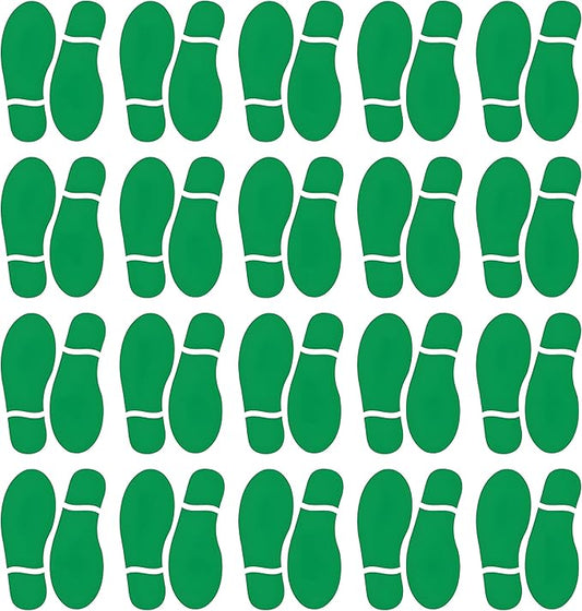 Finduat 20 Pairs 40 Prints Green Kids Size Shoes Footprint Stickers Decals, Floor Wall Stairs to Guide Directions for School, Dance Studio, Floor Stickers St. Patrick's Day Party Decoration