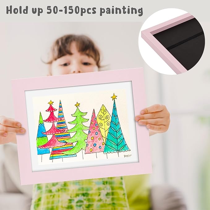 Golden State Art, 8.5x11 Kids Art Frames, Front-Opening Picture Frame Great for Kids Drawings, Artworks, Children Art Projects, Schoolwork, Home or Office (Light Pink, Set of 4)