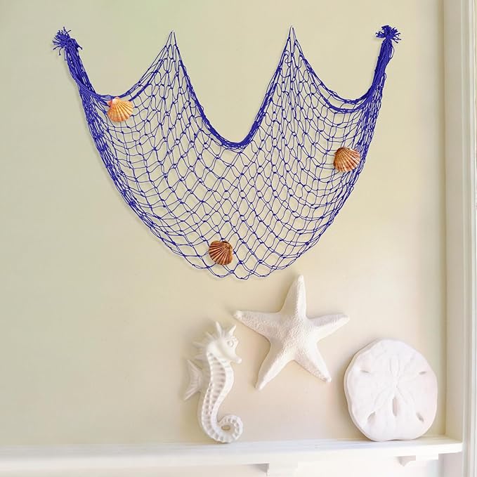 2 Pack Fish Net Decorations for Party