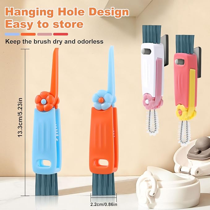 3 in 1 Cup Lid Cleaning Brush, Gap Cleaner Brushs - Home Kitchen Multifunctional Bottle Cleaning Brush Set, Portable Travel Bottle Lid Cleaner Tools, 4 PCS