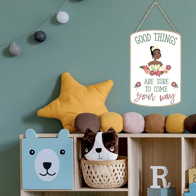 Disney The Princess and the Frog Tiana Hanging Wood Wall Decor - Good Things Are Sure To Come Your Way