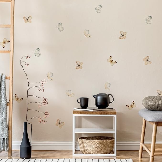 QUCHENG Boho Wall Decals Girls Bedroom Wall Stickers Removable Nursery Kids Room Decor Vinyl Murals DIY Cute Decorations 6 Sheets