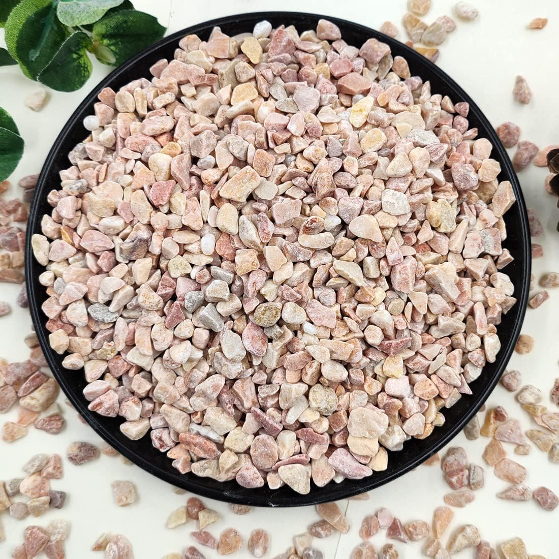 2LB Succulent and Cactus Gravel Pebbles, 1/5 Inch Natural Decorative Polished Stones, River Rocks for Plants, Vases, Aquariums, Terrarium and Outdoor Gardening,Peach