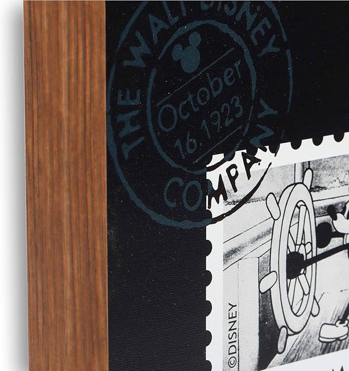 Disney Steamboat Willie Stamp Framed Wood Wall Decor - Vintage Steamboat Willie Wall Art
