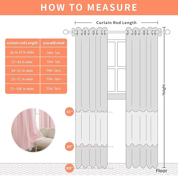 XiDi Pink Curtains for Bedroom, Girls Room Blackout Curtains, Kids Room Darkening Curtains, Light Pink Decor, 1 Panel Light Pink/52/72/1