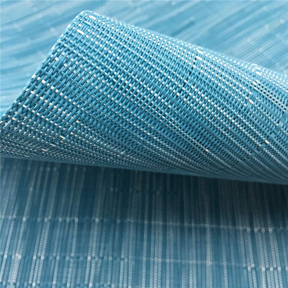 WAZAIGUR Placemats Set of 8 for Dining Table Heat-Resistant Washable Place Mats Woven Vinyl Kitchen Table Mats Easy to Clean,Blue