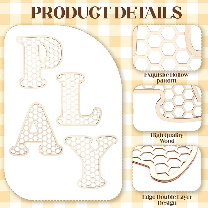 Play Sign - 12 In Wooden Rattan Letters Playroom Sign, Playroom Wall Decor for Toddler Girls Boys, Play Room Wall Decor for Kids Playroom Nursery Room Decorations