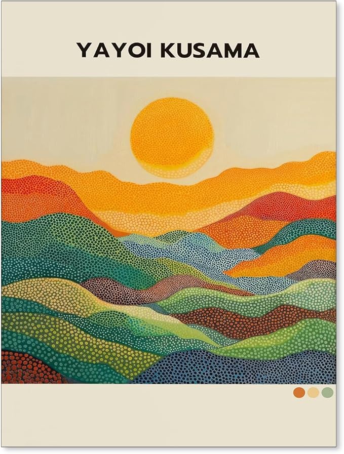 Yayoi Kusama1986 Wall Art Japanese Gallery Exhibition Wall Decor Yayoi Kusama Poster Abstract Landscape Canvas Print for Japanese Home Bedroom Decorations Artwork11x14in Unframed