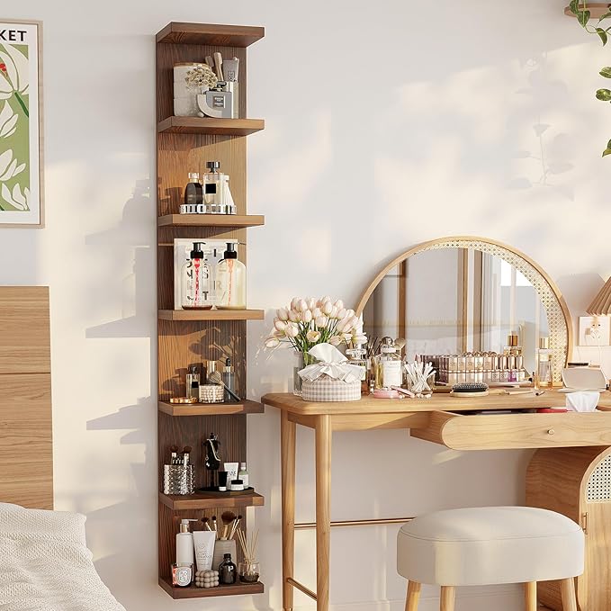 Lack Wall Shelf,Display Floating Shelf (Solid Wood, 7 Tier)