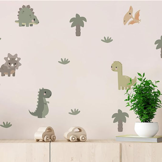 Dinosaur Wall Decals - Easy-to-Apply & Removable Wall Stickers: Transform Your Toddlers Bedroom with Durable, Vibrant Peel-and-Stick Wall Decor – Stickers for Kids